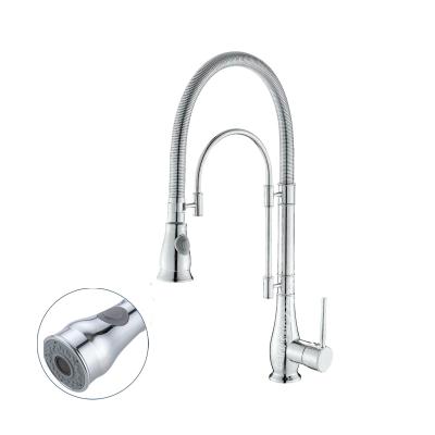 Commercial spring kitchen faucet with pull out sprayer