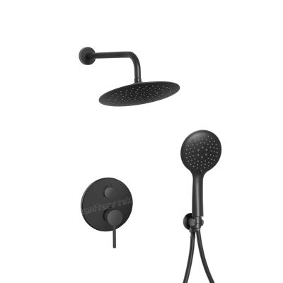 Matte black concealed shower mixer set