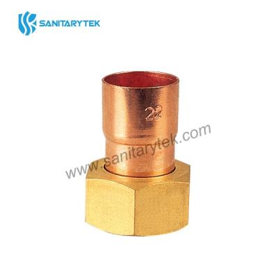 Copper straight tap connector end feed