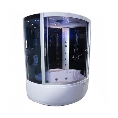 Corner steam shower cabin with tub