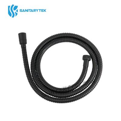 Double lock stainless steel shower hose, black matt