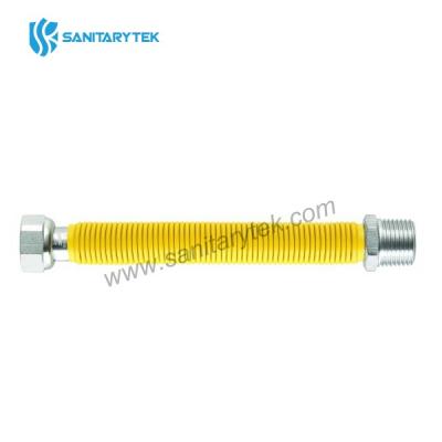 Flexible extensible coated stainless steel hose M.F. for gas