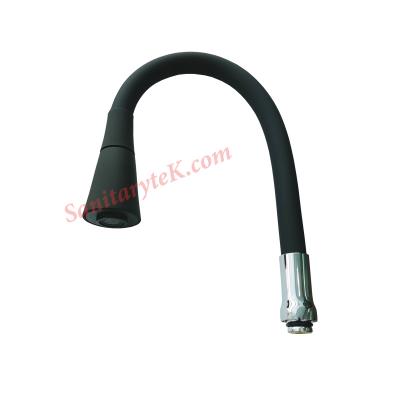 Flexible spout with shower, black