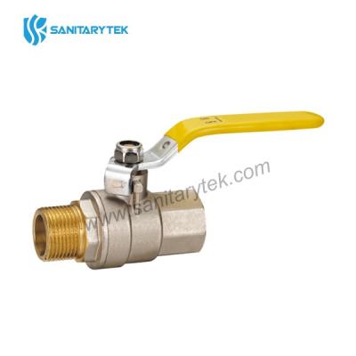 Full bore gas ball valve M/F with yellow steel flat handle
