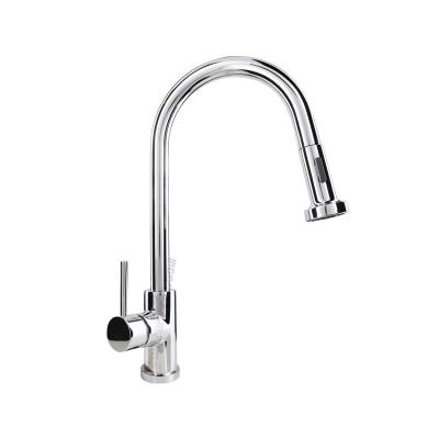 Single handle pull out kitchen faucet