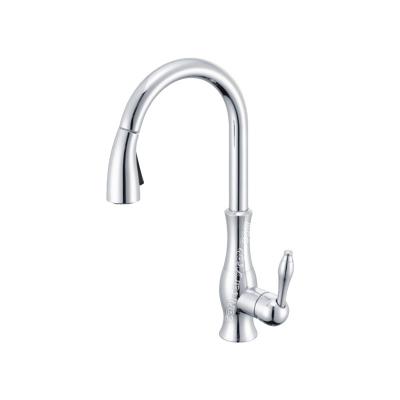 Single lever pull out kitchen sink faucet