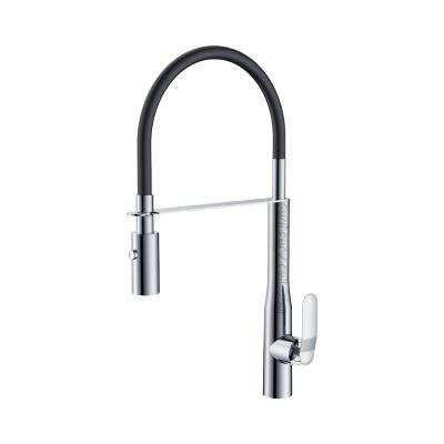 Kitchen faucet with two-function spout, chrome