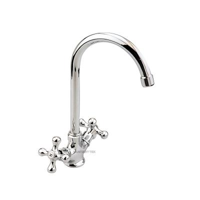 Kitchen faucet double handles swivel spout sink faucets