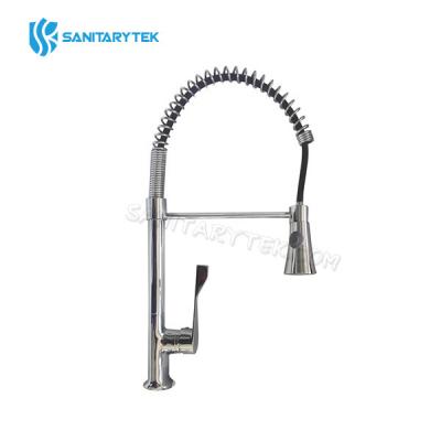 Kitchen faucet with pull down spray