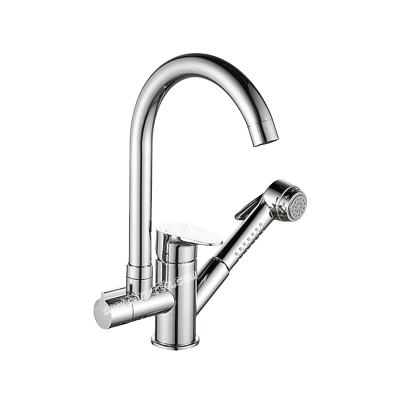 Kitchen mixer faucet with pull-out shower sprayer head