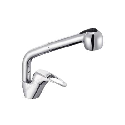 Kitchen faucet with pull-out sprayer, chrome