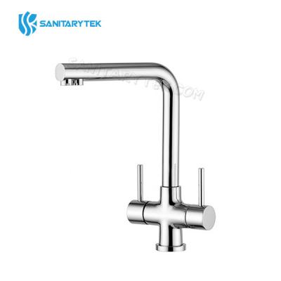 Kitchen mixer with swivel spout, water filter tap chrome