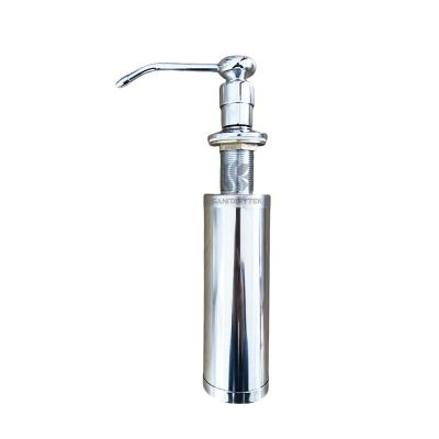 Kitchen soap dispenser in chrome, stainless steel bottle