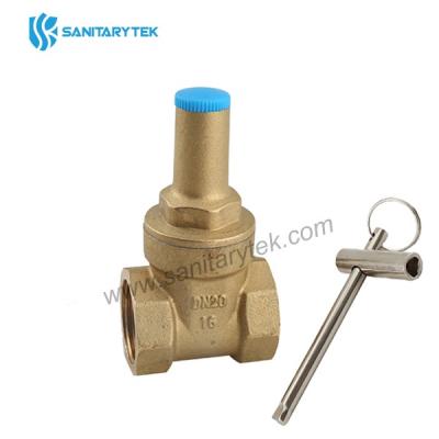 Lockable brass gate valve