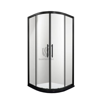 Matt black quadrant shower enclosure