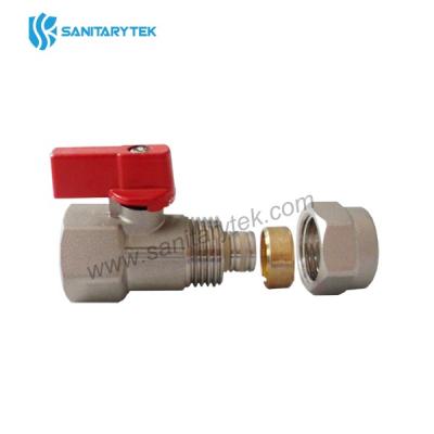 Mini ball valve female connection for multilayer pipe, lever aluminum handle
