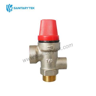 Nickel plated safety valve M/F with pressure gauge connection
