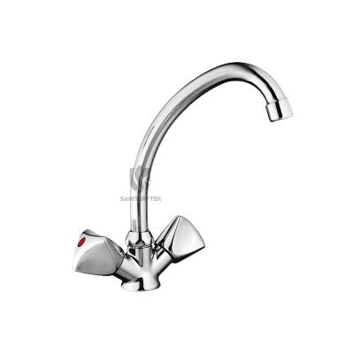 One hole sink mixer with swiveling spout