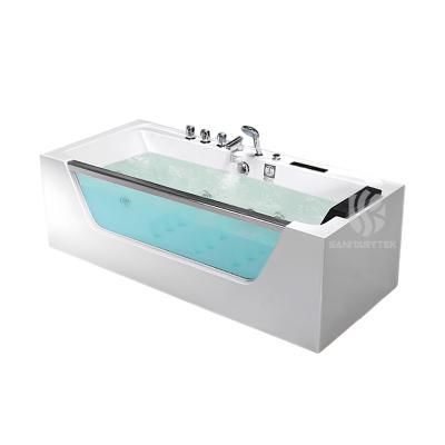 One side clear glass whirlpool hydromassage bathtub - 副本