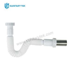 Plastic siphon flexible pipe with metal outlet 32mm