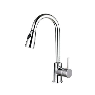 Pull out spray kitchen sink faucet chrome finish