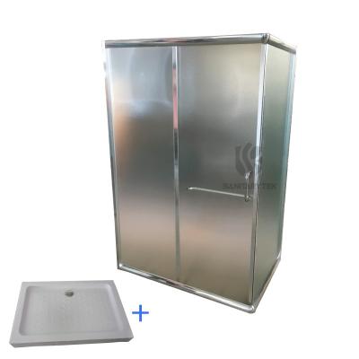 Rectangle shower enclosure with shower tray - 6mm fabric glass