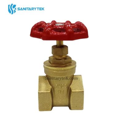 Red handwheel brass gate valve - Runner Valve