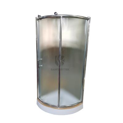 Rounded shower enclosure with tray, 6 mm fabric glass