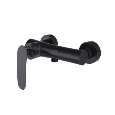 Black matt single lever shower mixer