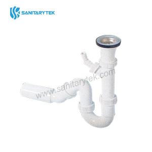 Single bowl pipe trap with nozzle, Ø40 mm outlet with sink waste