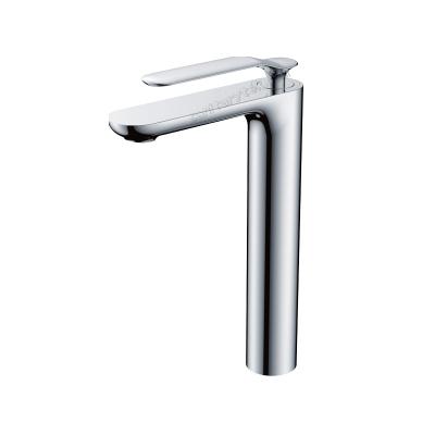 Chrome single handle high basin faucet