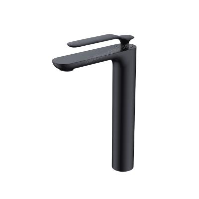 Matte black single handle high basin faucet