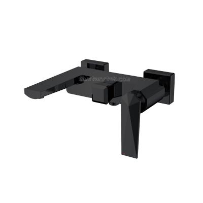 Black single handle wall mount bath-shower mixer bathtub faucet