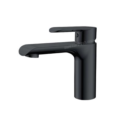 Black single handle mixer basin tap