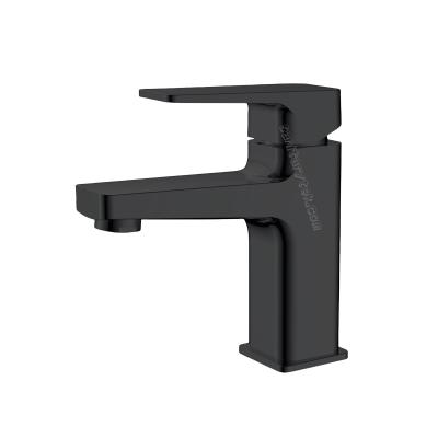 Matte black single handle basin faucet