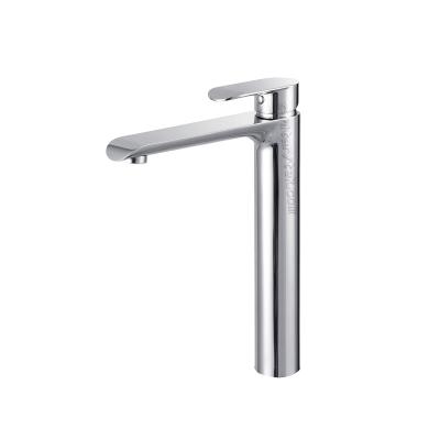 Single handle chrome high basin mixer faucet