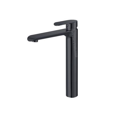 Single handle matte black high basin mixer faucet