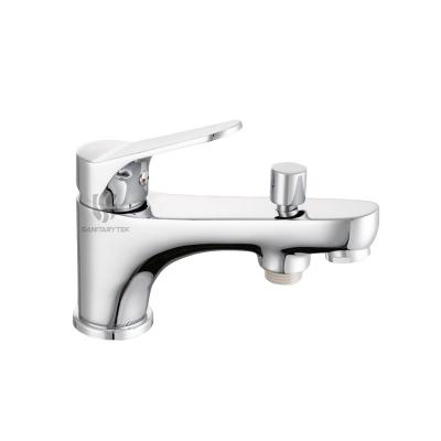 Single lever bath shower mixer, chrome