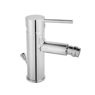 Single lever bidet mixer in chrome brass