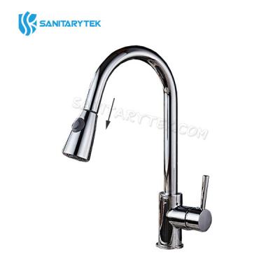 Single lever pull out kitchen mixer chrome