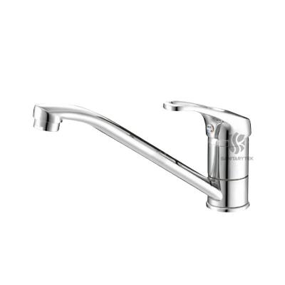 Single lever sink faucet, chrome plated