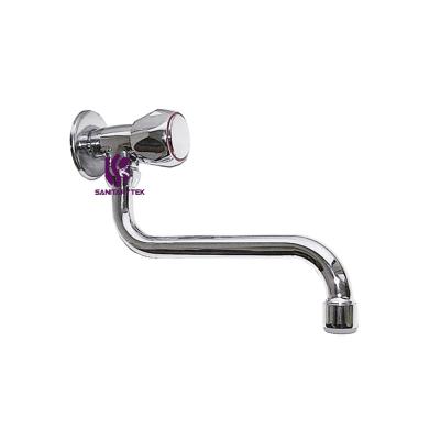 Single lever wall sink tap with S-type spout