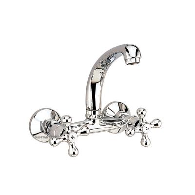 Sink mixer with casted swinging spout