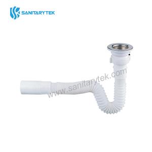 Sink Waste and Extensible / Compressible Pipe with plastic nut 11/4, 11/2