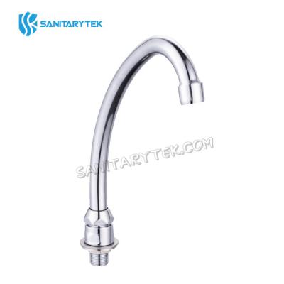 Spout for self closing foot operating tap