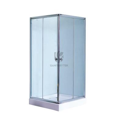 Square shower enclosure with shower tray