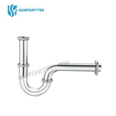 Stainless steel P-trap basin siphon