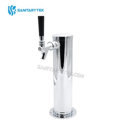 Stainless steel single hole beer dispenser tower