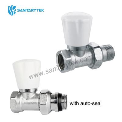 Straight radiator valve with manual handle, iron pipe connection