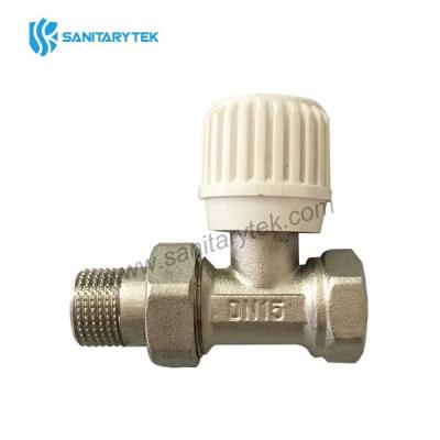 Straight radiator valve with manual handle